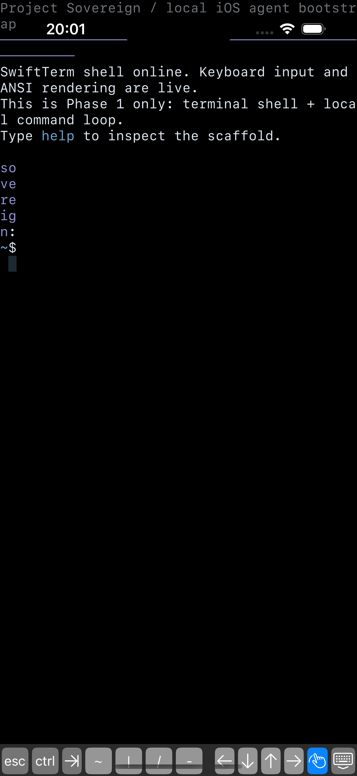 Hermes Sovereign — Terminal boot